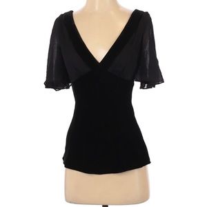 Catherine Malandrino silk flutter sleeve top